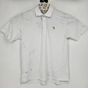Genteal Shirt Mens Small Performance Short Sleeve White Splatter Athleisure